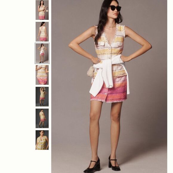 Anthropologie Maeve Sleeveless Tweed Mini Dress - Picture 2 of 4